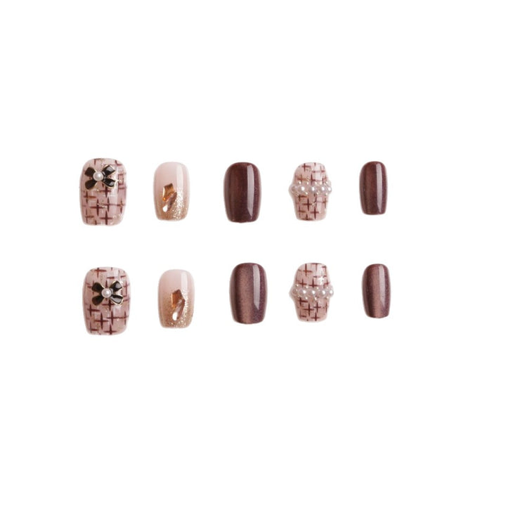 Decorative Floral Press-On Nail Art Stornfield