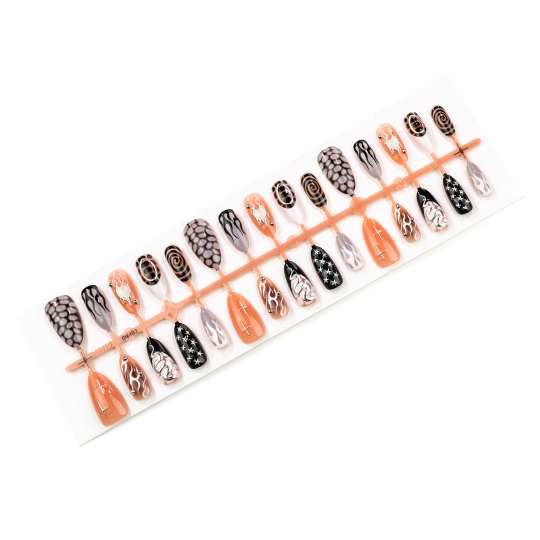 Edgy Artistic Press-On Nail Art Set Stornfield