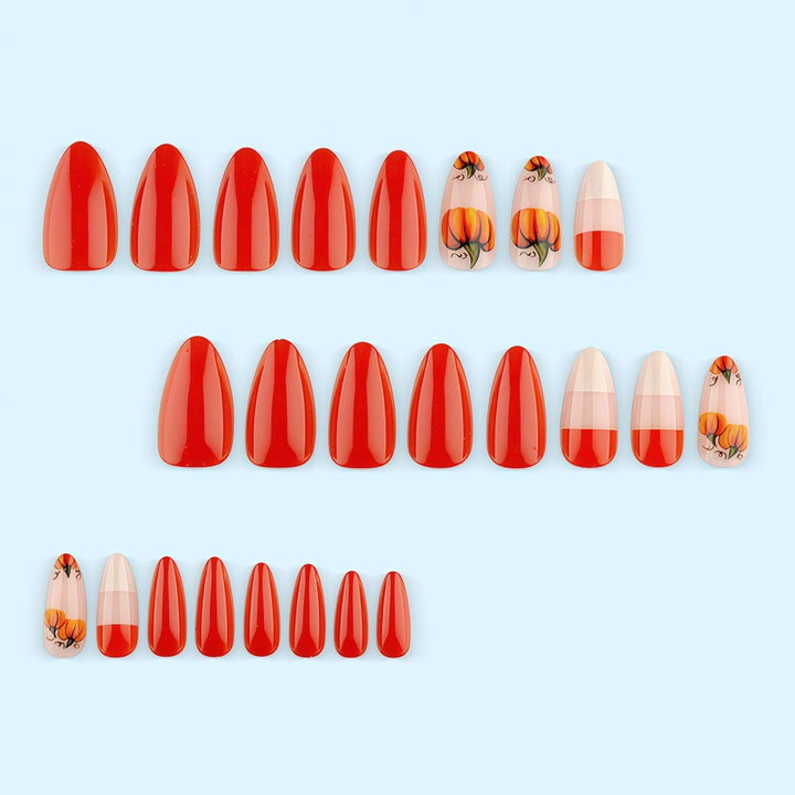 Artificial nails with autumn pumpkin design Stornfield