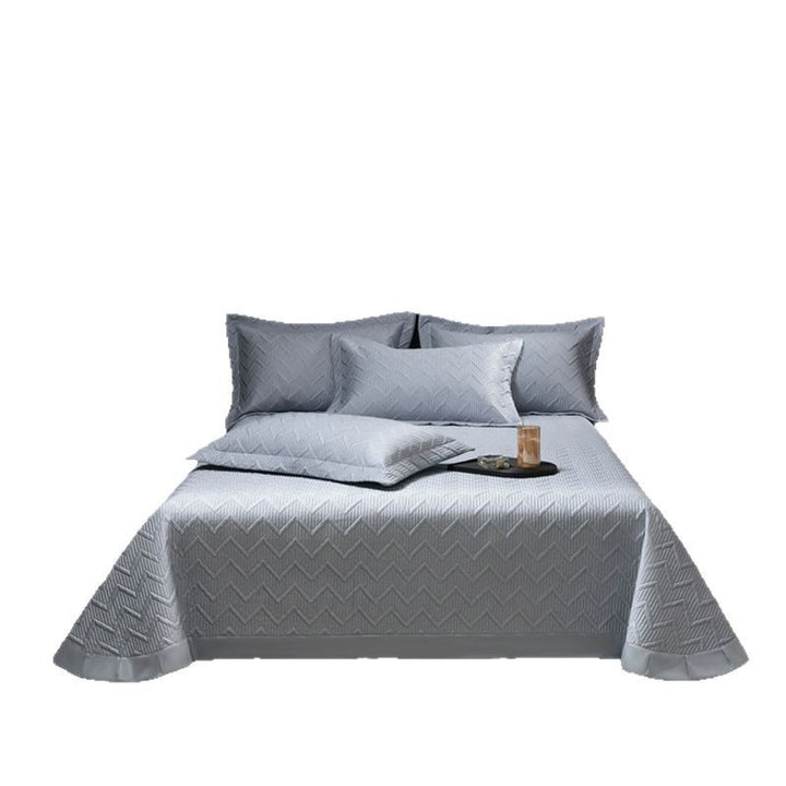 Quilted Chevron Bedspread Set with Reversible Coverlet and Pillow Shams