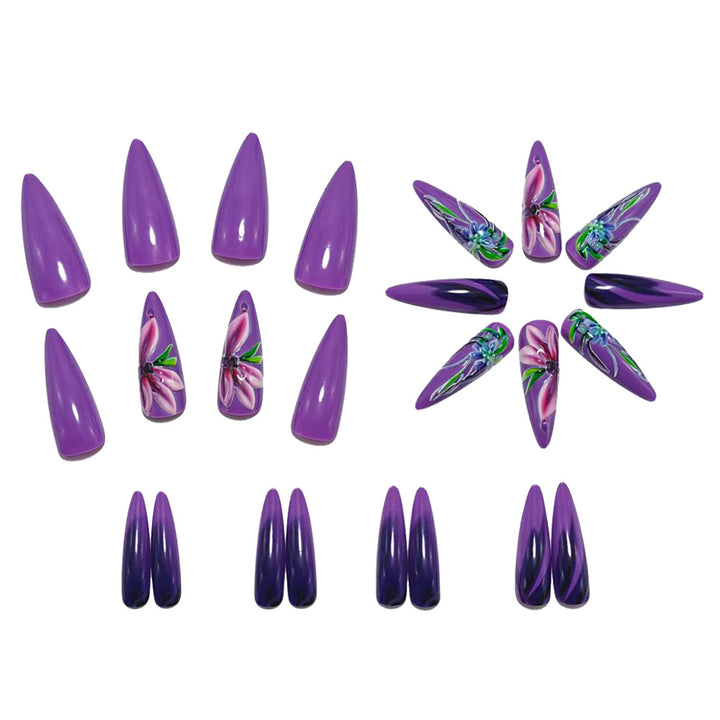 Artificial nails with artful floral design Stornfield