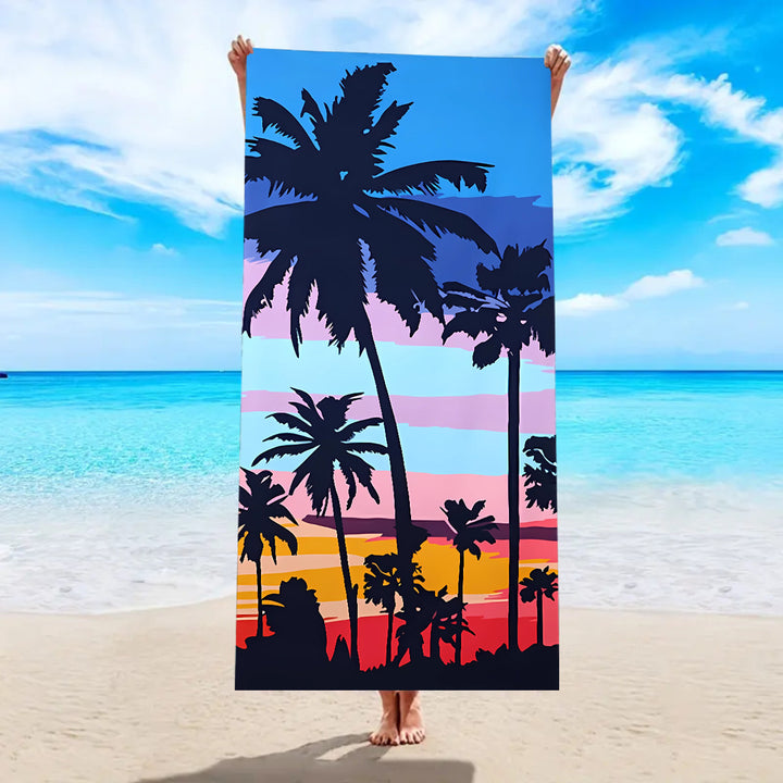 Beach towel with tropical palm leaf pattern Stornfield