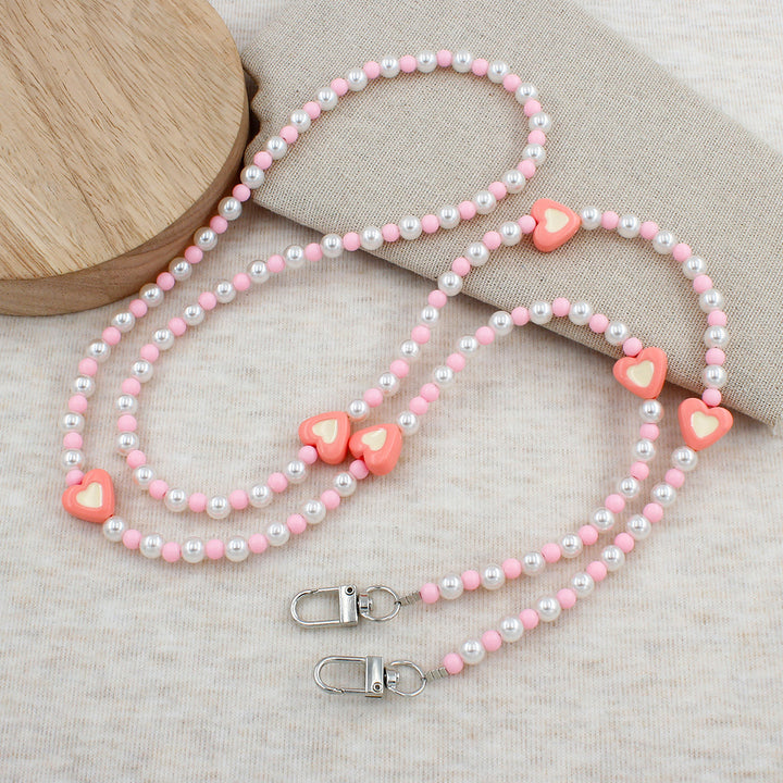 Heart-Embellished Beaded Eyewear Chain Stornfield