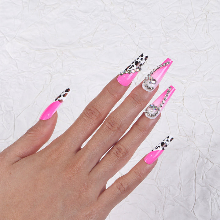 Glamorous Stiletto Press-On Nail Set with Gem Accents Stornfield