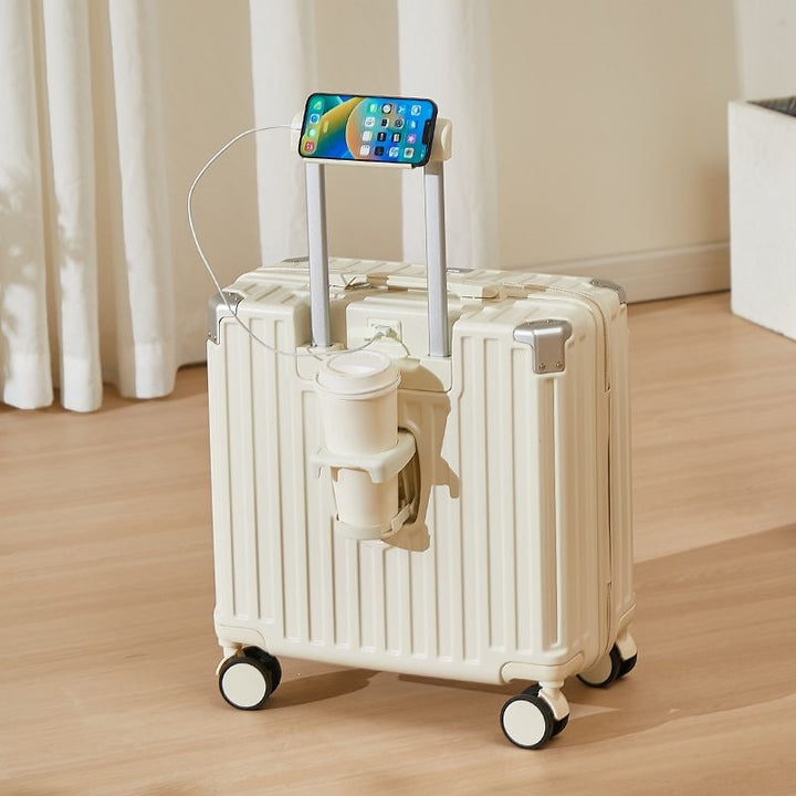 Hard-Shell Luggage With Integrated USB Port And Practical Cup Holder Stornfield