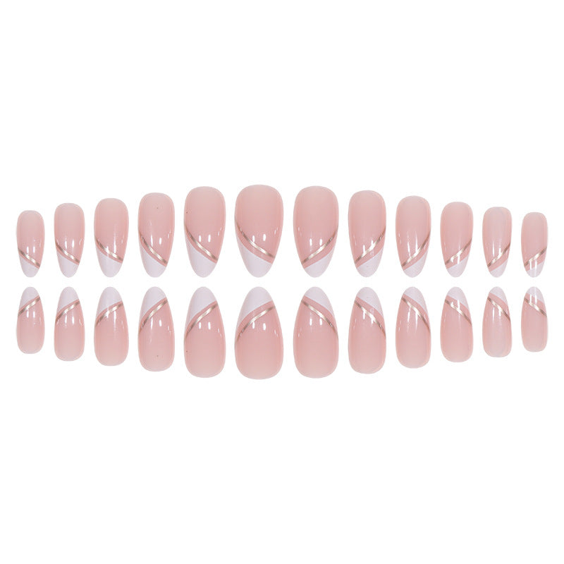 Elegant French Tip Acrylic Press-On Nails Stornfield 1789085823