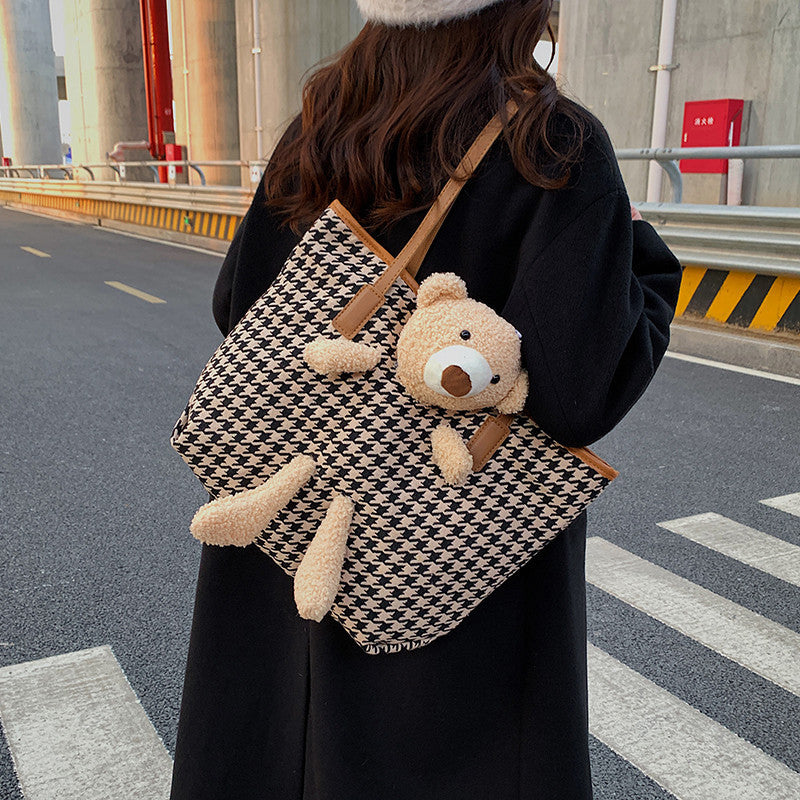 Fun Plush Bear Handle Tote Bag