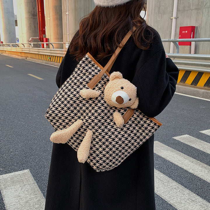 Fun Plush Bear Handle Tote Bag