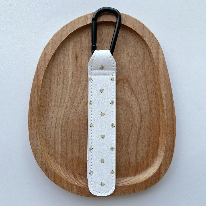Patterned Leatherette Strap with Metal Carabiner Attachment