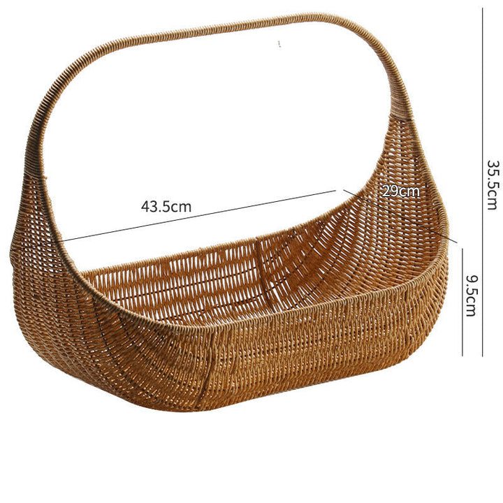 Handcrafted Natural Wicker Carry Basket Stornfield