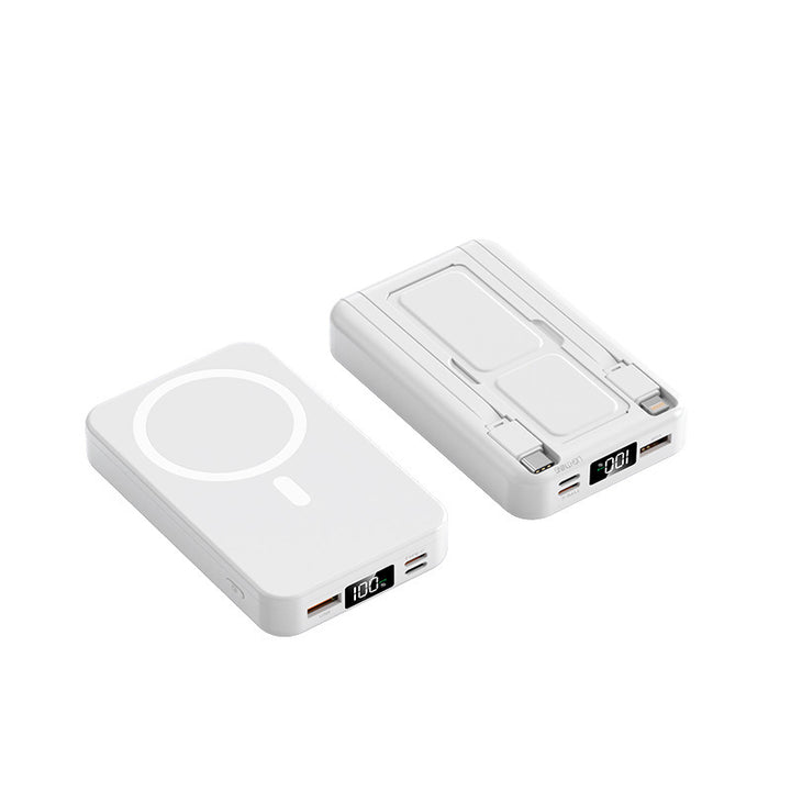 Portable power bank with integrated Qi charging function and digital capacity display Stornfield