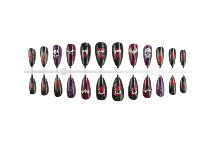 Halloween Fake Nail Set with Creepy Halloween Motifs Stornfield