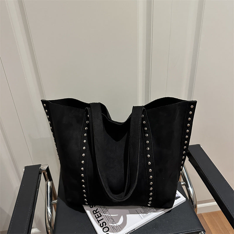 Chic Studded Suede Tote Bag Stornfield