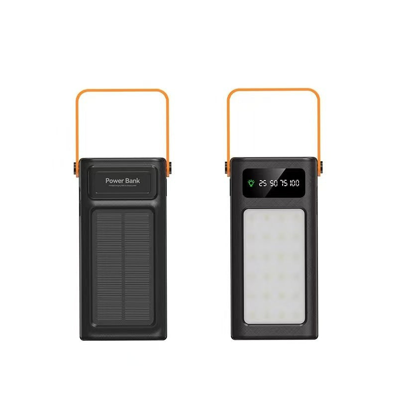 Portable solar power bank with LED light and digital charge display Stornfield