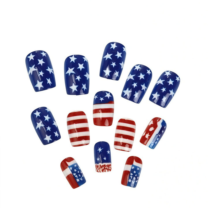 Creative artistic nails in patriotic design Stornfield