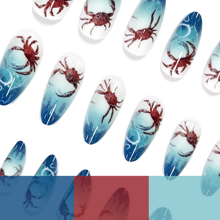 Artistic Crab-Themed Nail Art Enhancements Stornfield