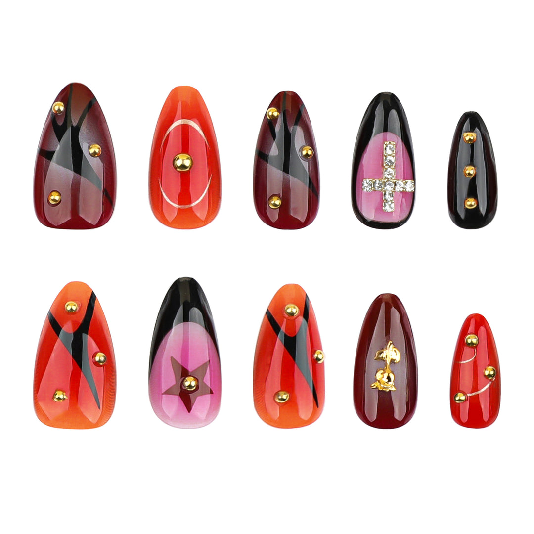 Artistic stiletto nails with creative designs Stornfield
