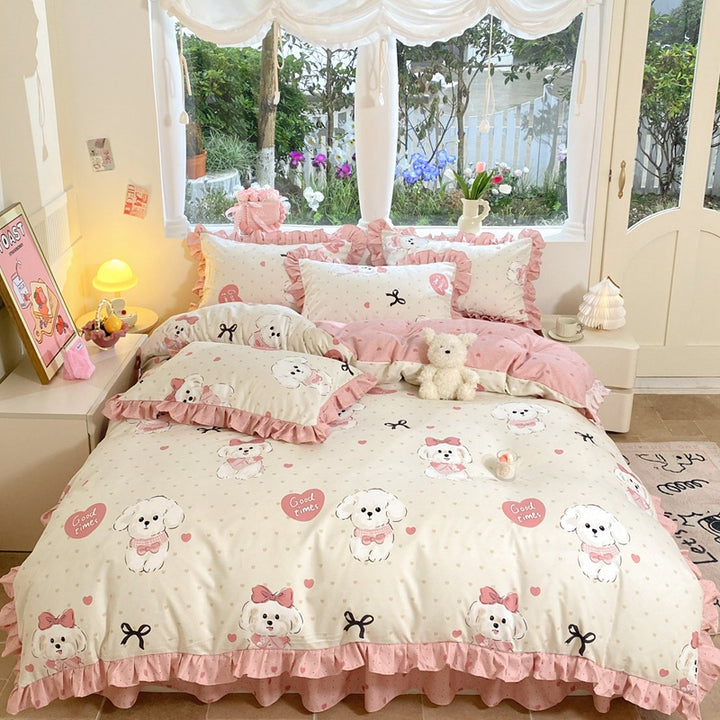 Children's Playful Strawberry Print Bedding Set