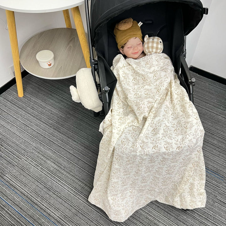 Quilted Muslin Baby Stroller Blanket