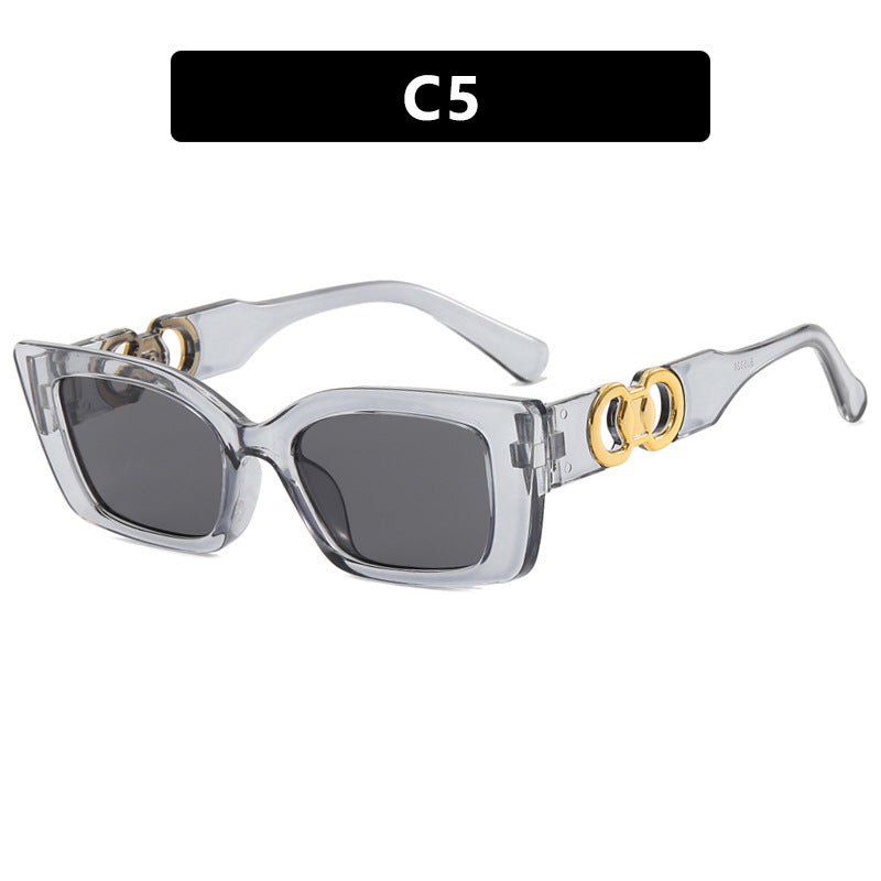 Women's fashionable square sunglasses with golden embellishments Stornfield