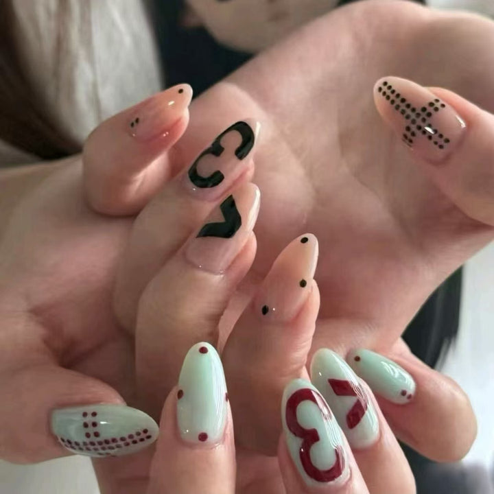Stylish Artistic Press-On Nail Set Stornfield