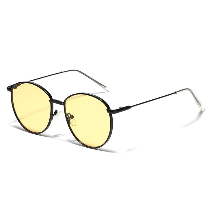Women's round sunglasses with slim metal frame and polarized lenses Stornfield