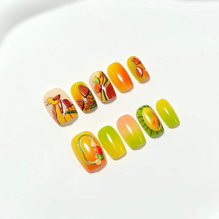 Artificial Nails in Fruity Autumn Design Stornfield