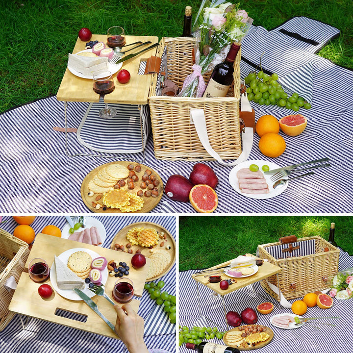 Elegant Wicker Picnic Basket with Insulated Compartment Stornfield