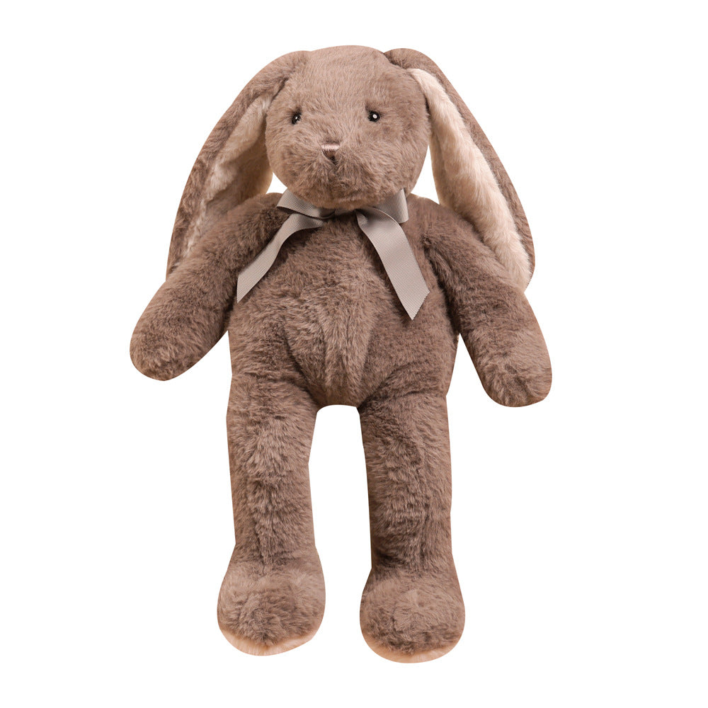 Plush Long-Eared Sitting Bunny Soft Toy with Ribbon Neck and Ultra-Soft Faux Fur Stornfield