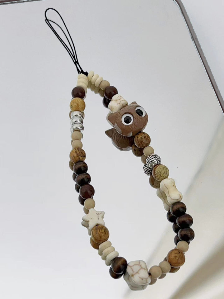 Whimsical Owl-Themed Beaded Keychain Stornfield