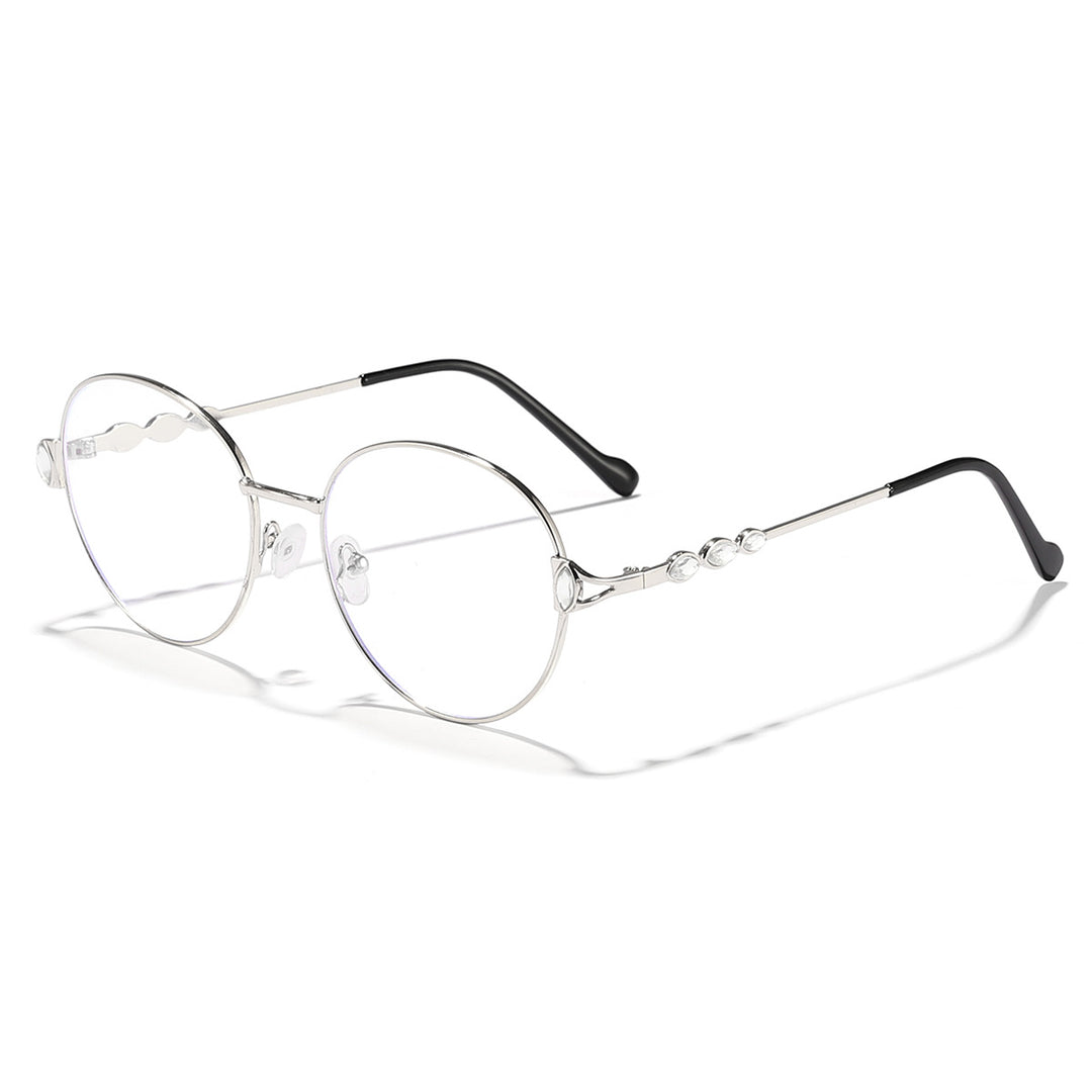 Women round sunglasses with elegant metal frame and mirrored lenses Stornfield