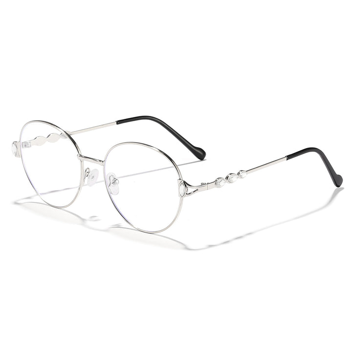 Women round sunglasses with elegant metal frame and mirrored lenses Stornfield