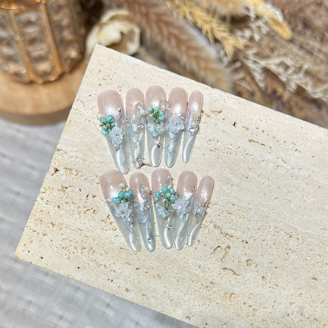 Elegant Floral Stiletto Nail Art Stornfield
