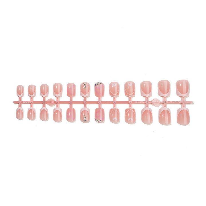 Artificial nail set with glitter and heart motifs Stornfield