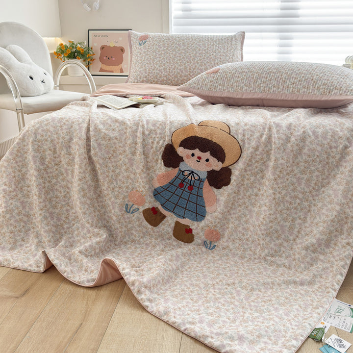 Women Cozy Bedspread with Playful Penguin Design Stornfield