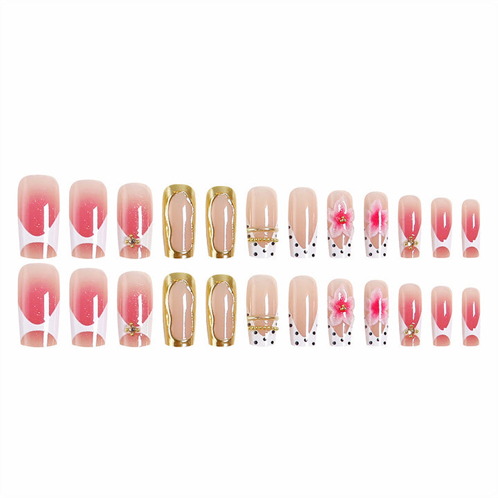 Artistic 3D Nail Tips with Floral Accents Stornfield