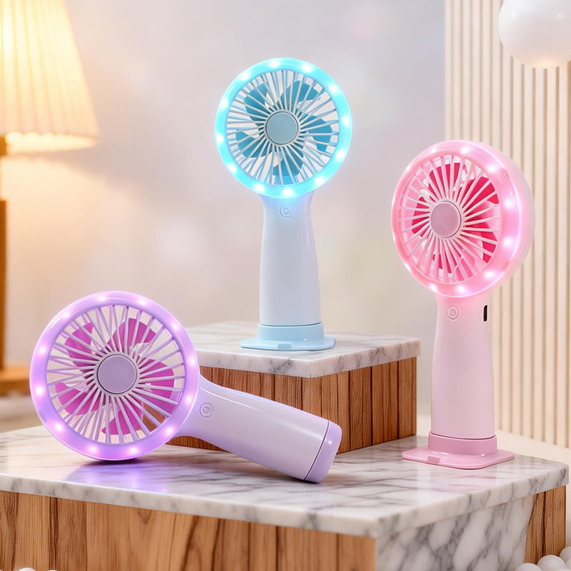 Women Portable Hand Fan with LED Light and USB Connection Stornfield