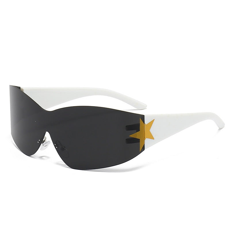 Sleek Shield Sunglasses with Star Accent Stornfield