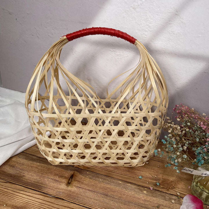 Ladies Handwoven Shopping Basket with Stylish Handle Stornfield