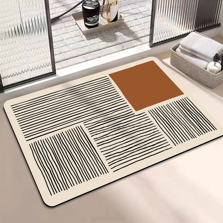 Abstract Geometric Design Bath Mat Stornfield
