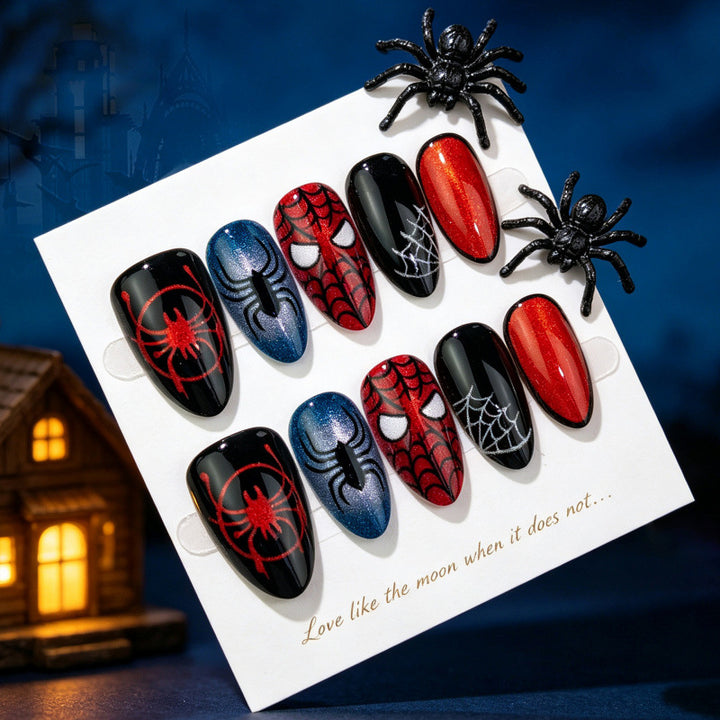 Spider-Themed Press-On Nail Collection