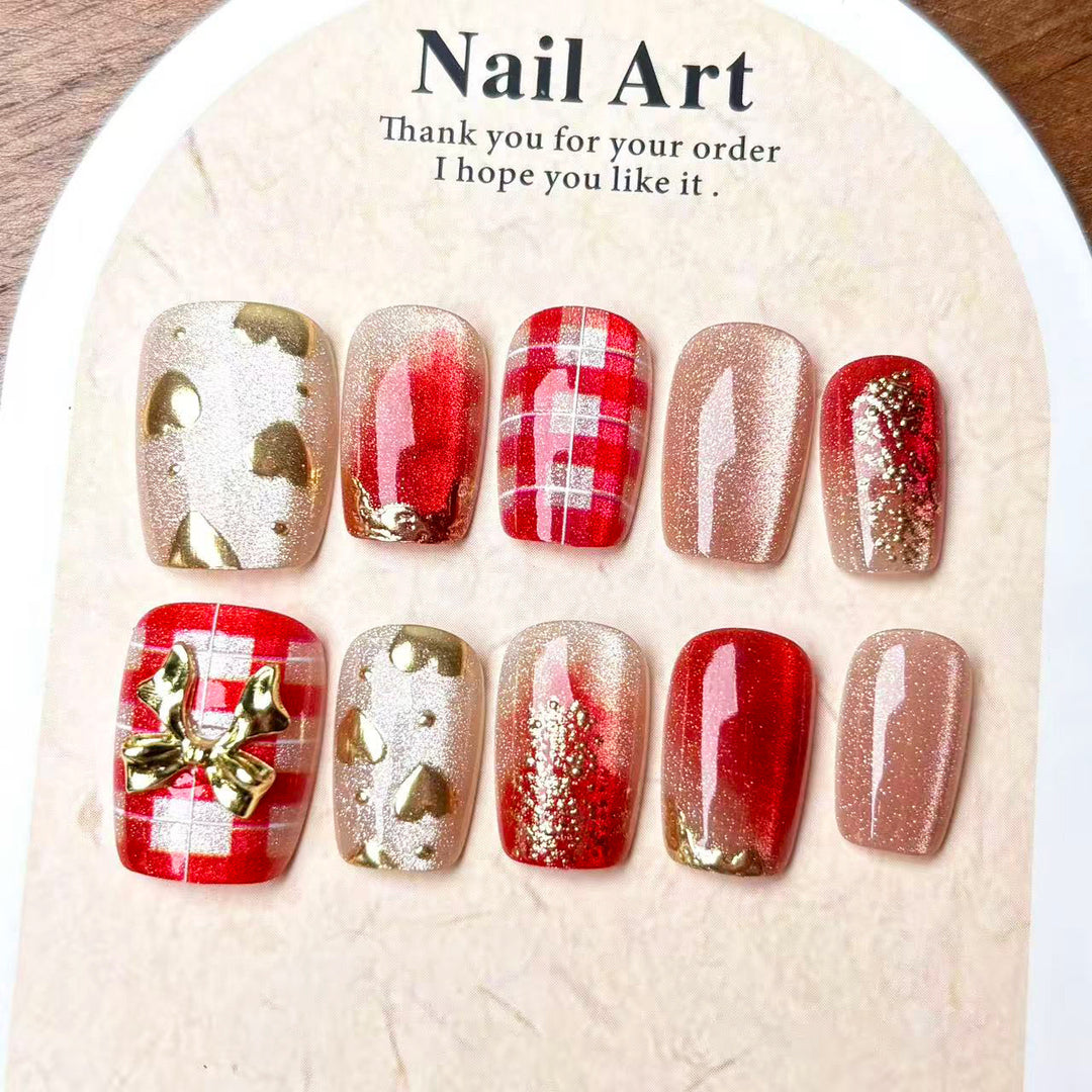 Stylish Festive Press-On Nail Set