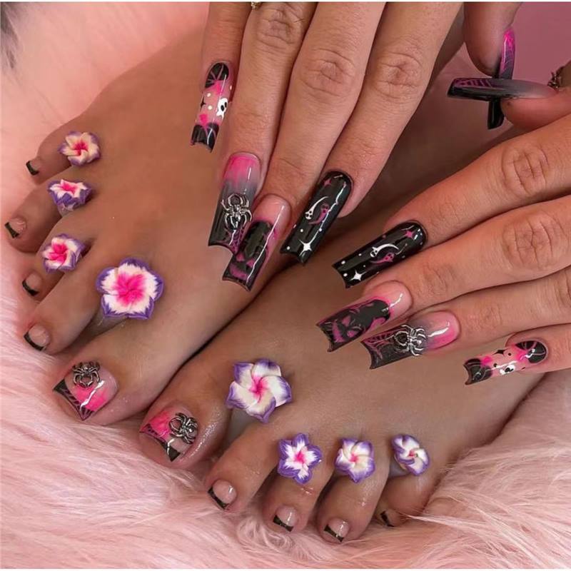 Artistic Floral Press-On Nail Art Stornfield