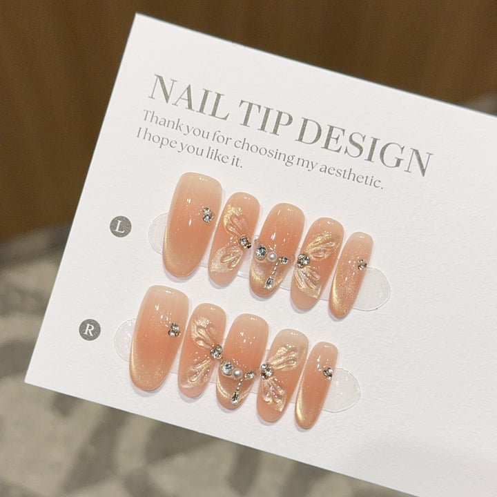 Artificial nail tips with elegant floral details Stornfield