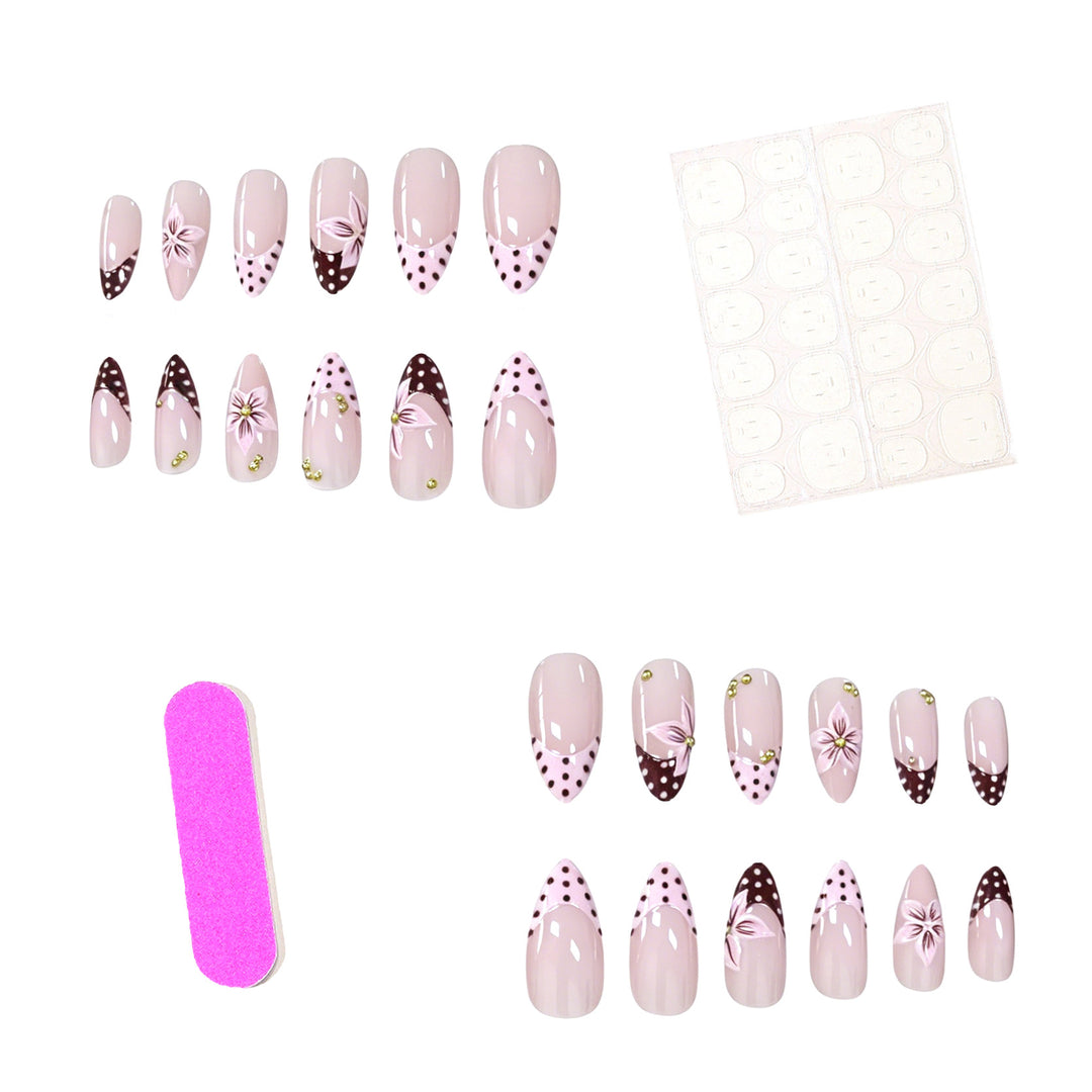 Floral Accent Stiletto Nail Art Enhancements Stornfield