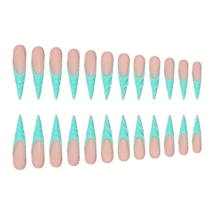 Unique 3D Shell-Inspired Press-On Nail Art Stornfield