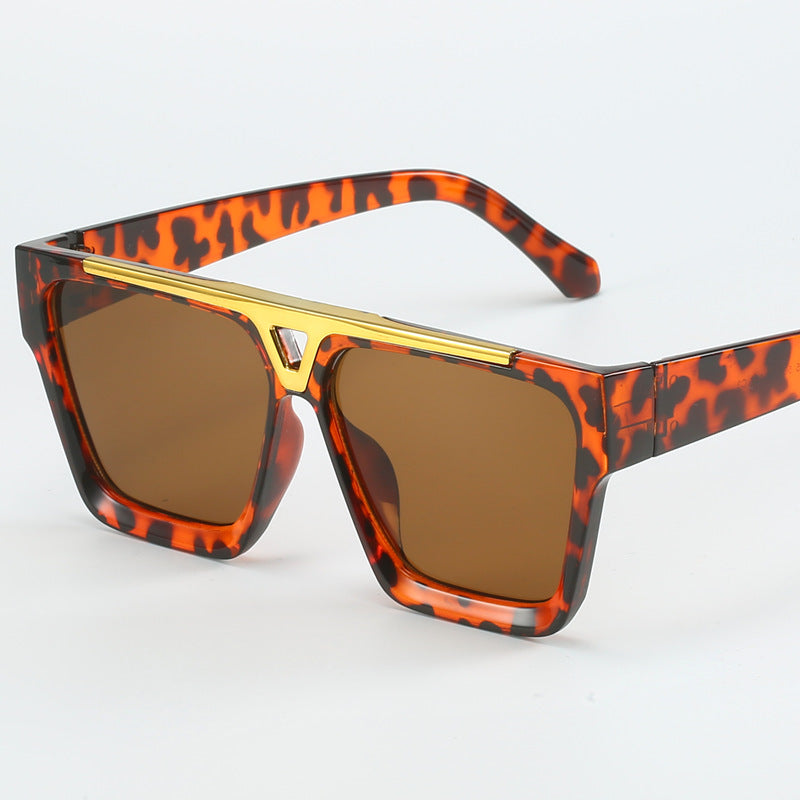 Ladies fashionable oversized sunglasses with stylish golden accent Stornfield