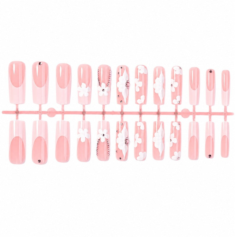 Nail Art Set with Floral Accents and Glitter Stornfield