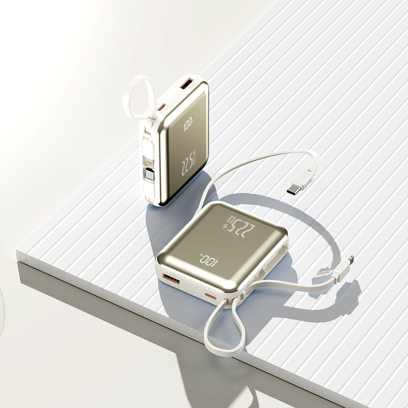 Portable power bank with digital display and integrated cable management Stornfield