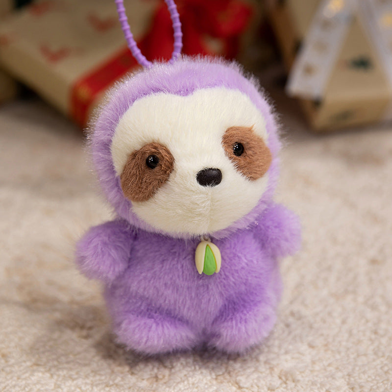 Plush Dog Bag Charm Keychain with Soft Faux-Fur Body & Loop Strap Stornfield